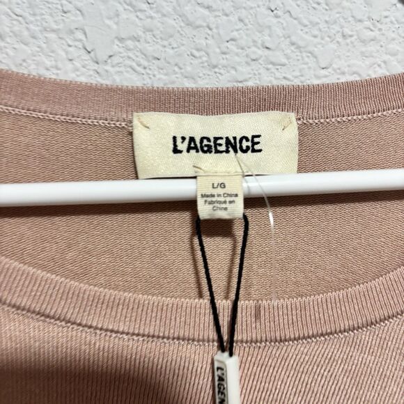 L'agence Women's Jocelyn Cutout Plush Pink Sweater Top Size Large NWT - Picture 4 of 7